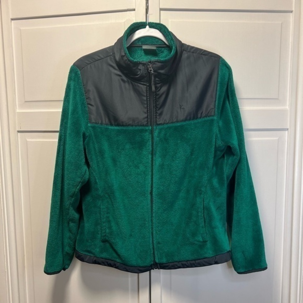 Danskin Women’s Fleece Full Zip Up Jacket Size Women’s Large Color Green